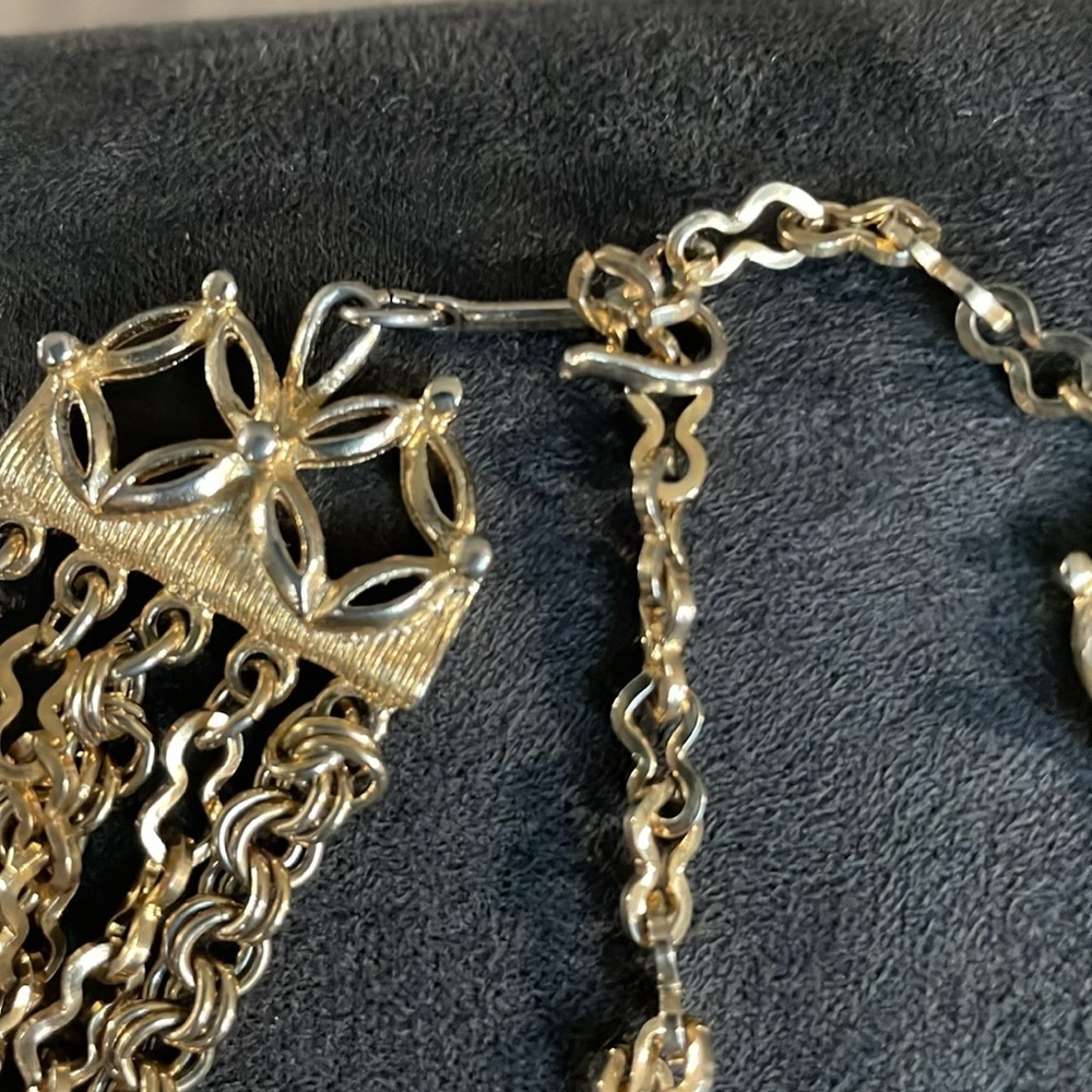 Vintage multi strand Coro chain necklace - Picture 4 of 6